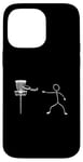 Coque pour iPhone 14 Pro Max Disque Golf Player Sports Lover Funny Stickman Jeu de plein air