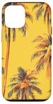 Coque pour iPhone 12/12 Pro Jaune Vintage Motif Palmier Tropical Paradise Decor