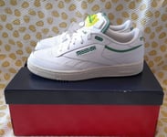 Reebok Club C 85 Pump Trainers GW4794 Micheal Chang Tennis Green Neon Size 7.5uk