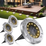 MUSUNIA Lampes solaires d'extérieur - 4 pièces de lampes solaires d'extérieur avec 12 LEDs, 3000K blanc chaud, lampes solaires de jardin imperméables, lampes solaires pour pelouse