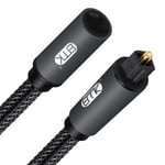 Cable Optique Câble Optique Audio Numérique Toslink Câble Fibre Optique Spdif pour Home Cinéma, Barre de Son, TV, PS4, Xbox (1M, Cable Optique Extension)