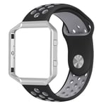 Fitbit Blaze dubbelfärgat klockarmband i silikon - Svart / Svart