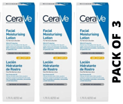 CeraVe Facial Moisturising Lotion AM SPF25 52ml PACK OF 3  New