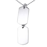 Auxere Double Dog Tag Halskjede Rustfritt Stål KXD0281 - Herre - Stainless Steel