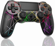 Rgb Manette Pour Ps4 Sans Fil,1000mah High Capacity Batterie Manette Pour Ps4/Pro/Slim,2024 Nouvelle Manette Avec Double Moteur De Vibration,Gyroscope Six Axes (Ligne)