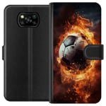 Tegnebogsetui til Xiaomi Poco X3 NFC med Fodbold motiv