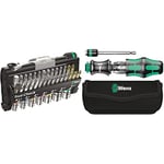 Wera Tool-Check 1 SB Zyklop Mini bit-ratchet, screwdriver, bits & socket set, 38pc, 05073220001 & Compact Tool Set "Kraftform 20" with Pouch, SL/PH/PZ, 7 Pieces