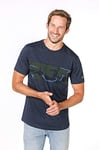 super. Natural M Camo T-Shirt en Laine mérinos Homme XXL Navy Blazer Melange/Duffel Bag Camo