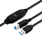 MicroConnect Active USB3.0 A-B 10m M-M 