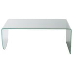 Vente-unique Table basse en verre trempé - Transparent et vert - KINAMI