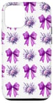 iPhone 13 Aesthetic Purple Ribbons Bows Purple Flowers Watercolor Girl Case