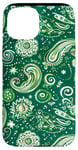 Coque pour iPhone 15 Vert Abstrait Paisley Sport Polo Motif