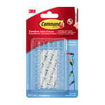 Command Crochets de Fixation, Lot de 20 Mini-Crochets Transparents et de 24 Petites Bandes Adhésive - Pour la Décoration des Guirlandes Lumineuses, Accrochage Sans Dommage