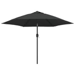 Parasol D'extérieur Avec Led Et Mât En Acier 300 Cm Anthracite Helloshop26 02_0008173