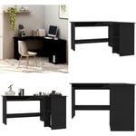 Vidaxl - Bureau d'angle en forme de l Noir 120x140x75cm bois ingénierie - bureau d'angle - bureaux d'angle - Home & Living - Noir