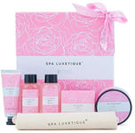 Spa Luxetique Spa Gift Set Rose Bath Gift Set Travel Bag With Hand Cream Body L