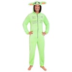 The Mandalorian Combinaison Pyjama Homme de Bebe Yoda, Pyjama Chaud en Polaire Douce avec Capuche, Idée De Cadeau pour Adulte Ou Ado Taille S à 3XL (Vert, S)