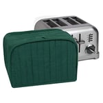 Ritz Polyester/Cotton Quilted Four Slice Toaster Appliance Cover, Dust and Fingerprint Protection, Machine Washable, Dark Green