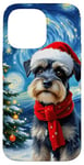 Coque pour iPhone 14 Pro Max Miniature Schnauzer Starry Night Christmas Van Gogh Dog