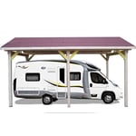 HABRITA - Carport double pente 30° - 1 voiture  3,50 m x 6 m Option CAMPING-CAR hauteur passage 3,34 m - surface ext. : 21,00 m2