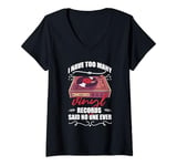 Womens I Have Too Many Vinyl Records Said No One Ever Vintage Music V-Neck T-Shirt