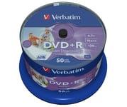 Verbatim 43512 4.7GB 16x Wide Inkjet Printable DVD+R - 50 Pack Spindle