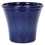 Cache-Pot Bleu Marine en Fibre d'Argile et Verre Diamètre 50 cm Pot de Fleurs S