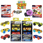 Nerf Nitro Foam Toy Cars with Blaster Clip Charm & Disc Launcher Blind Bags