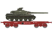 Porte char RImmp SNCF ép. IV + char AMX 30B FLANDRES - HO 1/87 - REE WBA-029