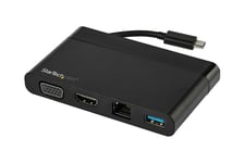 StarTech.com USB C Multiport Adapter with HDMI, VGA, Gigabit Ethernet & USB 3.0, USB C to 4K HDMI or 1080p VGA Display Mini Dock Hub, USB Type-C Travel Docking Station for USB-C Laptops - Portable USB-C Dock (DKT30CHVCM) - dockingstation - USB-C - VGA, HD