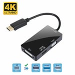 4K Mini DisplayPort to HDMI DVI VGA 4K Adapter 3-in-1 Mini DP to HDMI