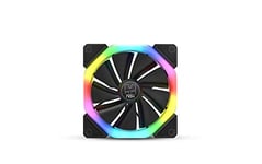 NOX Hummer S-FAN -NXHUMMERSFAN- Ventilateur PC 120 mm, double anneau ARGB Rainbow LED, patins en caoutchouc anti-vibration, grand débit d'air, 3 broches, noir