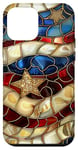 iPhone 12 mini Red White Blue - Stars Stained Glass American Flag Case