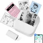 M02L Mini Imprimante-Bluetooth Imprimante Portable,Mini Imprimante Thermique Avec 1 Rouleau De Papier,Petite Imprimante Portable Pour Les Photos,Apprentissage,Journaux,Plaisir,Diy