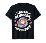 Funny Christmas Santa Reindeer Adventure in Space Astronaut T-Shirt