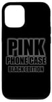 Coque pour iPhone 12/12 Pro Coque de téléphone drôle rose – Édition noire pour hommes, femmes, enfants