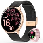 RifePhi 2024 Montre Connectée Femme avec Appel Bluetooth, écran HD 1,39'' HD Smartwatch, SpO2/Cycle Menstruel/Moniteur de Sommeil/IP68/Cardiofréquencemètre Tension/100+ Modes Sport pour iOS Android