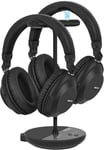 Casque Tv Sans Fil Pour Television, Duo Bluetooth Ecouteurs Pour Sénior Avec Émetteur & Chargeur & Casque Support, Haut Volume, Optique/Rca/Aux, Contrôle Volume, 40 Hrs, By-Pass, Sans Latence