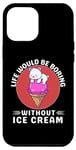 Coque pour iPhone 14 Pro Max Ours polaire Kawaii La vie serait ennuyeuse sans crème glacée