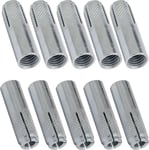 Lot de 10 Chevilles d'ancrage à expansion Ø12x40mm pour boulon/vis M10 - cheville à frapper - perçage béton brique pierre fixation maçonnerie - en acier