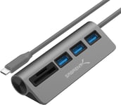 SABRENT USB Hub Memory Card Reader, SD Microsd Card Reader, 3 Ports USB 3.2 Hub 