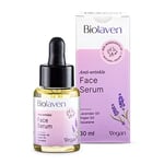 BIOLAVEN Sérum anti-rides pour le visage à l'huile essentielle de lavande pour le soin intensif de tous les types de peaux. Cosmétique naturel végétalien pour homme et femme de 30 ml.