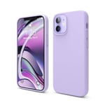 elago Coque de Protection en Silicone Liquide Compatible avec iPhone 12 Mini (5,4"), Silicone de qualité supérieure, Protection intégrale de la Coque : Structure à 3 Couches (Mauve)