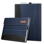 FINTIE Coque pour Microsoft Surface Go 4 2023 10.5 Pouces/Surface Go 3 2021/Surface Go 2 2020/Surface Go 2018, Housse Multi-Angles Ajustables Folio Etui avec Poche de Documents, Bleu Marine