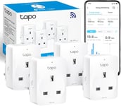 Tapo Smart Plug with Energy Monitoring, Max 13A,Works with Amazon Alexa & Google Home, Remote Control, Device Sharing, Alexa Plug, Smart Plugs, No Hub Required, Tapo P110 (4-Pack), packaging may vary