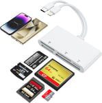 Card Reader Lecteur Multi-Cartes Usb-C Lightning 5 En 1 Pour Sd, , Xd, Ms, Micro Sd - Hub Adaptateur Multi-Cartes Mémoire Pour Iphone, Ipad, Macbook, Samsung, Windows, Mac Os, Ios, Linux, Android