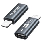 GIANAC USB C to Lightning Adapter (2Pack) USB C Female to Lightning Male Adapter Supports 36W PD Fast Charging compatible with iPhone 14 13 12 11 12 Pro Max iPad Pro/Air 5/Mini 6