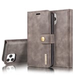 DG.MING 2-in-1 Magnet Wallet iPhone 13 Mini Brown