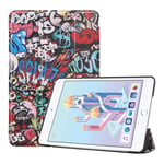 Tri-fold läderfodral till iPad Mini (2019) - Graffiti-Mönster multifärg