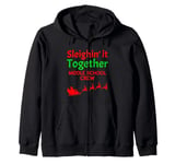 Funny Retro Christmas Middle School Crew Xmas Costume Zip Hoodie